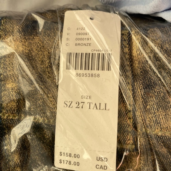 NWT The Colette Foiled Denim Cropped Wide Leg Pants by Maeve - Picture 8 of 8